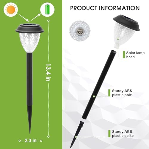 GOODFOEVER Solar Pathway Lights Outdoor, 16 Pack Solar Lights Outdoor Waterproof for Outside, Garden Decor for Yard, Patio, Landscape, Planter, Walkway, Driveway - Image 2