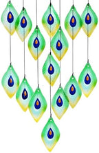 Handmade Peacock Feathers Glass Wind Chimes – Sea Glass Garden Windchimes for Outside, Hand-Painted Glass Suncatcher, Durable - Image 3