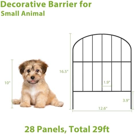 Decorative Garden Fence 29ft (L) x 16.5in (H) Fencing Dog Animal Barrier - Image 2
