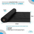 Super Geotextile 4, 6, 8 oz Non Woven Fabric for Landscaping, French Drains, Underlayment, Erosion Control, Construction Projects - 4 oz (3X50) - Image 2