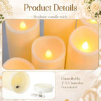 Retisee 100 Pack Waterproof Flameless Candles with Remote Timer LED Battery Operated Candles Long Lasting (H 4" 5" 6"7" x D 2.2") for Halloween Wedding Christmas Festival Home Fireplace Outdoor Indoor - Image 3