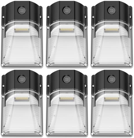 30W LED Wall Pack Light, Dusk to Dawn Outdoor Lighting Sensor, 3600LM, 5000K, LED Outdoor Wall Lights, 120Vac IP65 Waterproof Security Flood Light for Commercial, Porch, Garage, Garden, 6 Pack by GGJIA