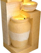 31.89" 4-Tier Outdoor Garden Water Fountain Rustic Pot Water Feature - Image 4
