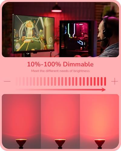 EDISHINE Dimmable Halloween Red PAR38 Flood LED Light Bulbs, 4 Pack - Image 4