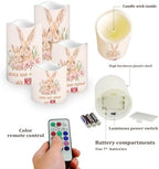 Rabbit Flameless Light Candles with Remote Timer Battery Operated Candles Color Changing Fake Pillar Candles Tea Lights Home Mothers Day Decorations - Image 3