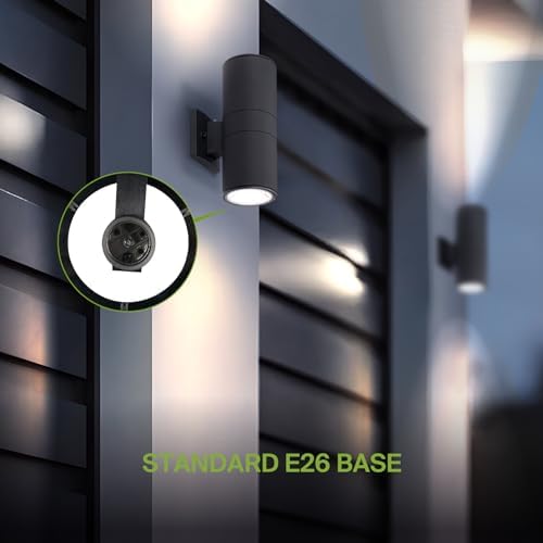 ASD 2 Light Dusk to Dawn Cylinder Outdoor Sconce Lights, E26 Base 6 Pack - Image 4