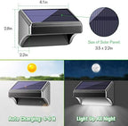 Bridika Solar Fence Lights Warm White & White, Solar Outdoor Wall Lights, Fence Solar Lights Outdoor Waterproof for Step, Backyard, Fence, Wall, Patio, Deck Railing, Stair (8 Pack) - Image 6