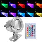 2 Pcs Submersible Fountain Lights - 10W Outdoor Pool Light, RGB Aquarium Lighting, with Remote Control Spotlight, IP68 Waterproof Underwater Pond Lamp, Landscape Light,(10W(220V)) - Image 3
