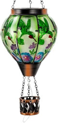 Starsoul Hummingbird Hot Air Balloon Solar Lantern with Candle Holder Glass Outdoor Solar Hot Air Balloon Flickering Flame for Lawn Porch Yard Decorations Gifts for Women Mom Grandma by Starsoul