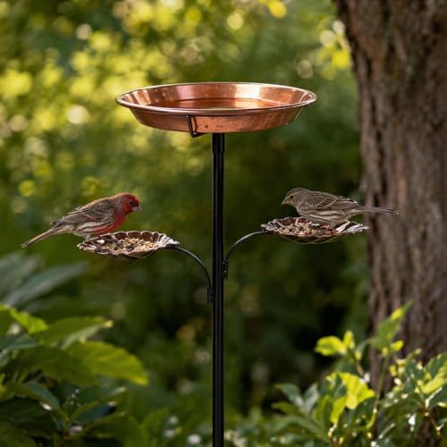 Metal Birdbath Outdoor Vintage Freestanding Bird Bath Bowl - Image 3