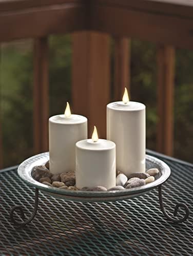 Xodus Battery Operated Pillar Candles, Daily 6h Timer, 4",5",6" 3-Pack - Image 2