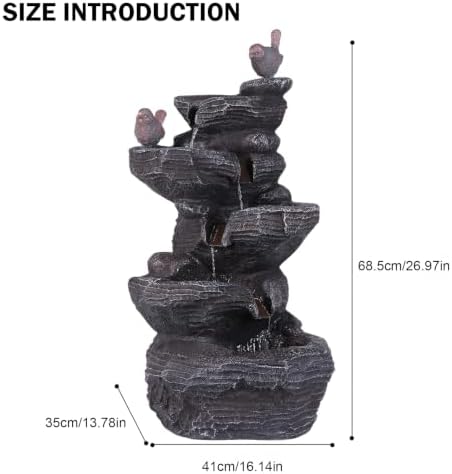 Resin Stone Imitation Waterfall with LED Lights Desktop Waterfall - Image 7