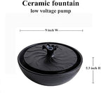 Ceramic Tabletop Water Fountain Feature for Indoor and Outdoor Home Decoration Table Desktop Office (Black) - Image 2
