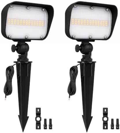 Low Voltage Flood Lights Outdoor, 20W 12-24V, 3000K Black, 2 Pack by Varmtalys