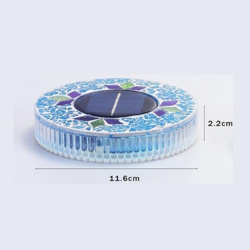 Mosaic Solar Disk Light, Solar Ground Lights Outdoor Waterproof, Auto On Off Decorative Driveway Lamps Colorful Landscape Lighting for Garden Patio Lawn Yard Decor (1pc-c) - Image 7