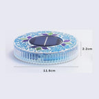 Mosaic Solar Disk Light, Solar Ground Lights Outdoor Waterproof, Auto On Off Decorative Driveway Lamps Colorful Landscape Lighting for Garden Patio Lawn Yard Decor (1pc-c) - Image 7