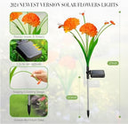 Solar Garden Lights, 2 Pack Solar Swaying Bee Lights with Flowers, Waterproof Firefly Light Outdoor for Garden Patio Yard Pathway Fall Decoration, Gifts for Women Mother's Day - Image 2