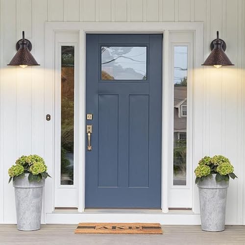 Tarentlight Dusk to Dawn Outdoor Gooseneck Wall Sconce with Dark Sky Cast Hammered Aluminum Shade in Oil Rubbed Bronze Finish,Anti-Rust Waterproof Outdoor Light for Farmhouse Porch Garage,1-Light E26 - Image 5