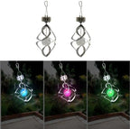 Color Changing Solar Wind Chime Light with Crystal Spiral Design - Image 4