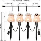 SUNSGNE Halloween Ghost Pathway Lights Outdoor, Set of 4 Ghost Halloween Stake Path Lights with C7 LED Bulbs for Outdoor Yard Walkway Garden Party Decoration - Image 2