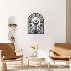 Sundial and Rose Garden Metal Wall Art, Metal Signs, Metal Outdoor Decor, WallArt Decor, Vintage Gothic Artwork, Elegant Wall Decoration for Living Room Bedroom, Stunning Home Decor Piece. (Black,24inch) - Image 3