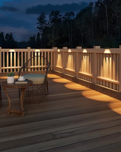 VOLISUN Solar Deck Lights 8 Pack, Warm White Glow LED Large Size Lamp, IP65 Waterproof Step Lights Outdoor for Deck, Step, Fence, Railing, Wall and Stairs (Black) - Image 6