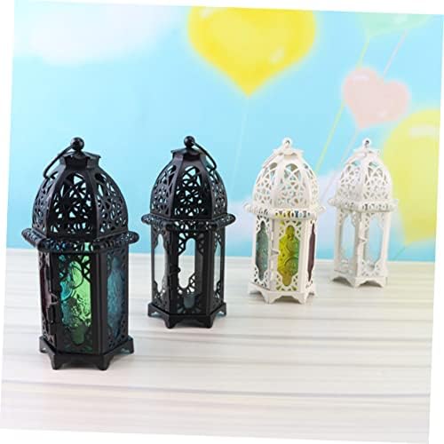 2pcs Morocco Style Iron Glass Candle Lanterns Xmas Decorative - Image 3
