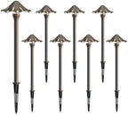 GOODSMANN Landscape Lighting 3W LED 8PK Outdoor Low Voltage Landscape Lighting 180 Lumen Hardwired Path Lights 3000K Warm White Metal 12V Bronze Electric Sidewalk Walkway Light with Cable Connectors by GOODSMANN