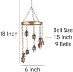 Rustic Wind Chimes for Outside – 18" Handmade Metal Hanging Bells – Garden Decor for Outside Yard Porch Patio – Outdoor Wind Chimes Bronze Finish – Boho Yard Decorations - Image 2