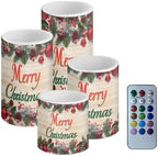 Merry Christmas Tree Battery Operated Flickering Candles with Timers Flameless Candles with Remote Outdoor Porch LED Lights for Winter Home Decorations by Merkmak
