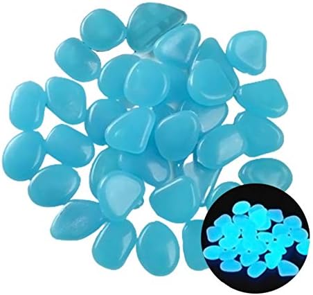Glowing Stone Blue Glowing Stones, Pebbles Glowing in The Dark, Indoor and Outdoor Park Garden Sidewalk Aquarium Decoration (Size : 400PCS) by Unknown