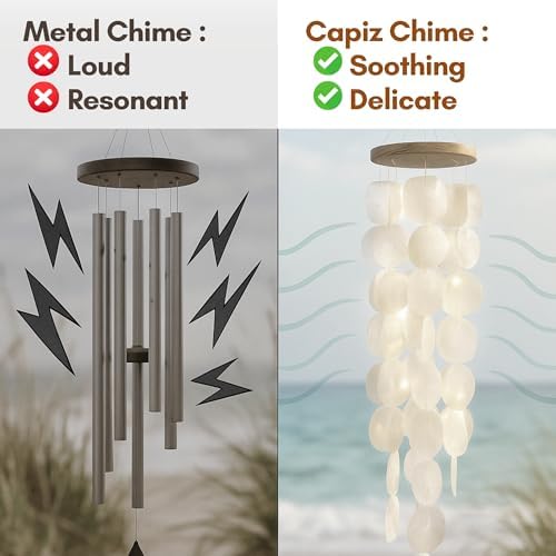 Natural Capiz Shells Wind Chimes for Outside House Decor - Image 6