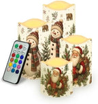 Santa Snowman Flameless Battery Operated Lamp with Remote by Uorisanigo
