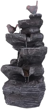 Generic Resin Stone Imitation Waterfall with LED Lights Tabletop Water Fountain Desktop Waterfall Fountain Relax Decor for Home Office - Image 2