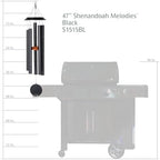 Shenandoah Melodies by Wind River – 47 inch Black Wind Chime for Patio, Backyard, Garden, and Outdoor décor (Aluminum Chime) Made in the USA - Image 6