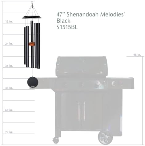 Shenandoah Melodies by Wind River – 47 inch Black Wind Chime for Patio, Backyard, Garden, and Outdoor décor (Aluminum Chime) Made in the USA - Image 6