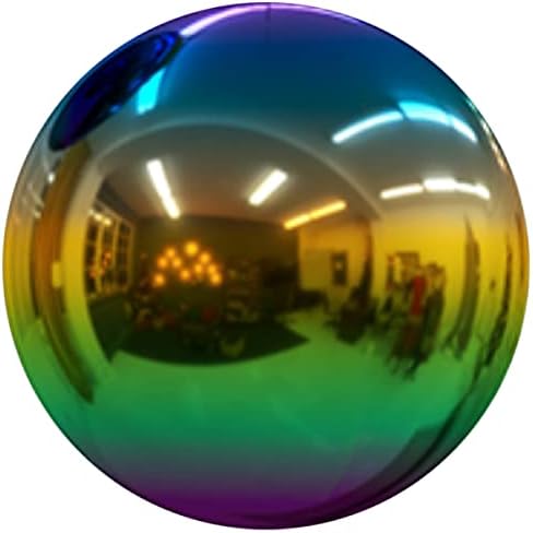15 inch Diameter Gazing Ball,Rainbow Stainless Steel Polished Reflective Smooth Garden Sphere Globe Mirror,Colorful and Shiny Addition to Any Garden or Home - Image 7
