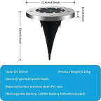 Solar Ground Lights 8 LEDs Disk Light Solar Powered Outdoor Waterproof in-Ground Lights for Pathway, Yard, Deck, Lawn, Patio, Walkway, Warm White Light, 16-Pack - Image 2