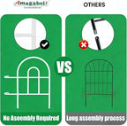 AMAGABELI 25 Panels 24in(H)×35ft(L) Decorative Garden Fence No Dig Rustproof Metal Pre-Linking Fence Panels Garden Edging Border Animal Barrier Fencing for Flower Beds Yard Patio Outdoor Decor White - Image 3