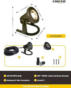 COLOER 12V Low Voltage Solid Brass Heavy Duty Underwater Pond Light 1 Pack - Image 4