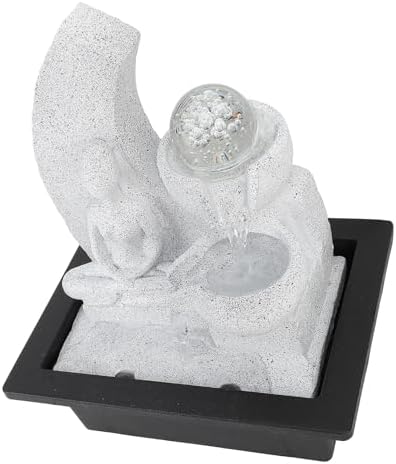Tabletop Water Fountain, Resin Zen Meditation Indoor Waterfall Fountain with LED Light for Home Office Indoor Outdoor Garden Desk Patio Yard Backyard - Image 6