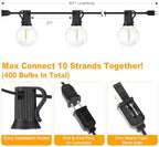 Bosceos 80FT Outdoor G40 LED Globe String Lights Dimmable Waterproof - Image 6