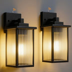 2-Pack 13" Black Dusk to Dawn Wall-Mounted Exterior Light Fixtures by hameso