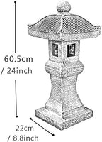 Buddha Statue,Japanese Solar Pagoda Garden Ornament Pagoda Zen Lantern Buddha Decor Statue,Grey+Height60.5cm - Image 6