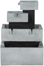 Elegant Multi-Tier Outdoor Water Fountain with LED Lighting for Garden, Patio, and Courtyard Decor (Black+ Gray + Polyresin + Contemporary + Minimalist + Modern) - Image 2