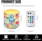 Colorful Butterfly Pattern Flameless Candles Battery Powered LED Pillar Candle Tealights Home Decoration Remote 3 x 3 Inches for Wedding Beach Party Decor, Set of 4 - Image 7