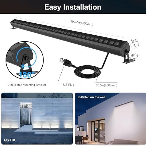 RGBCW Wall Washer Lights, 180W Stage Wash Light Bar Smart APP & Remote Control, Group, Memory,Timing, Music Sync Function, Color Changing Linear Wash Light for Stage Birthday Party Wedding - Image 6