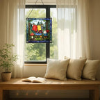 Gnome Hanging Laundry Stained Glass Suncatcher – Square Hanging Window Panel for Home, Garden, Nursery, Halloween, Christmas, Memorial Day – Whimsical Glass Art Gift for Gnome Lovers jfqeo9 - Image 7