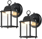 LIT-PaTH Outdoor Wall Light Dusk to Dawn, Aluminum, LED 3000K, Black 2 Pack by LIT-PaTH