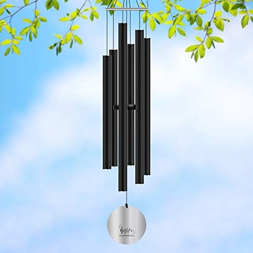 Deep Tone wind chimes, ecoeco 32'' Metal Wind Chimes for Outside with 6 Aluminum Tubes & Hook, Memorial Gifts for Loss of Loved One, Sympathy Windchimes for Patio Garden and Home Decor(Black) by Unknown
